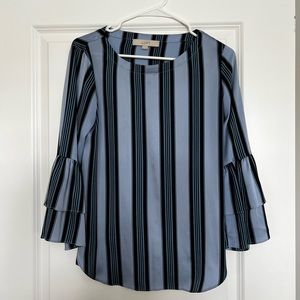 Loft Striped Bell Sleeve Top - size XS